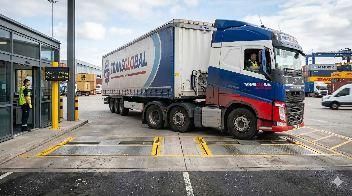 Axle weighing system for freight transport
