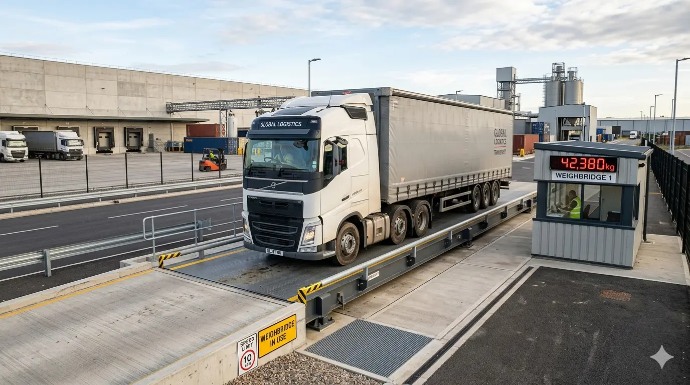 Weighbridge weighing a truck
